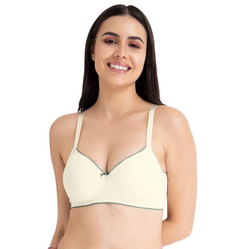 Amante Solid Padded Non-Wired Full Coverage T-shirt Bra - White (32D)