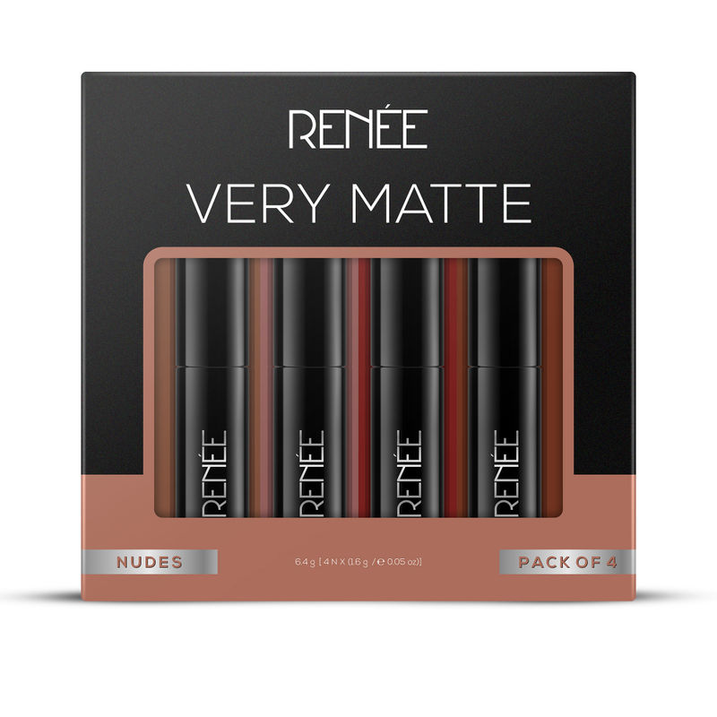 Renee Cosmetics Very Matte Pack Of 4 Matte Lipstick - Nudes