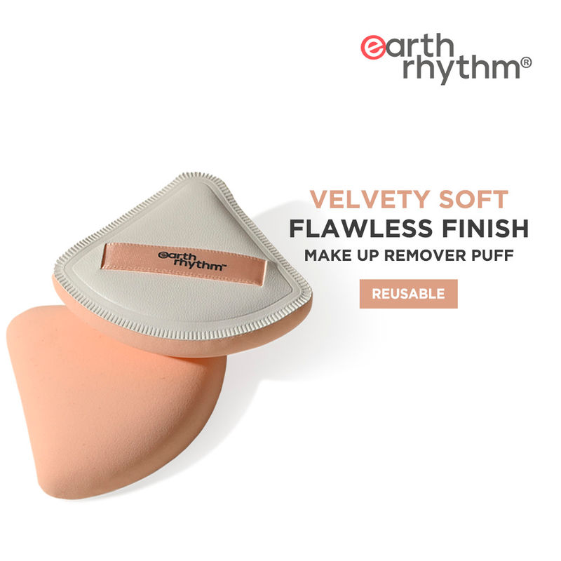 Earth Rhythm Make Up Puff- Triangle, Velvety Soft, Smooth Coverage and Non-Toxic
