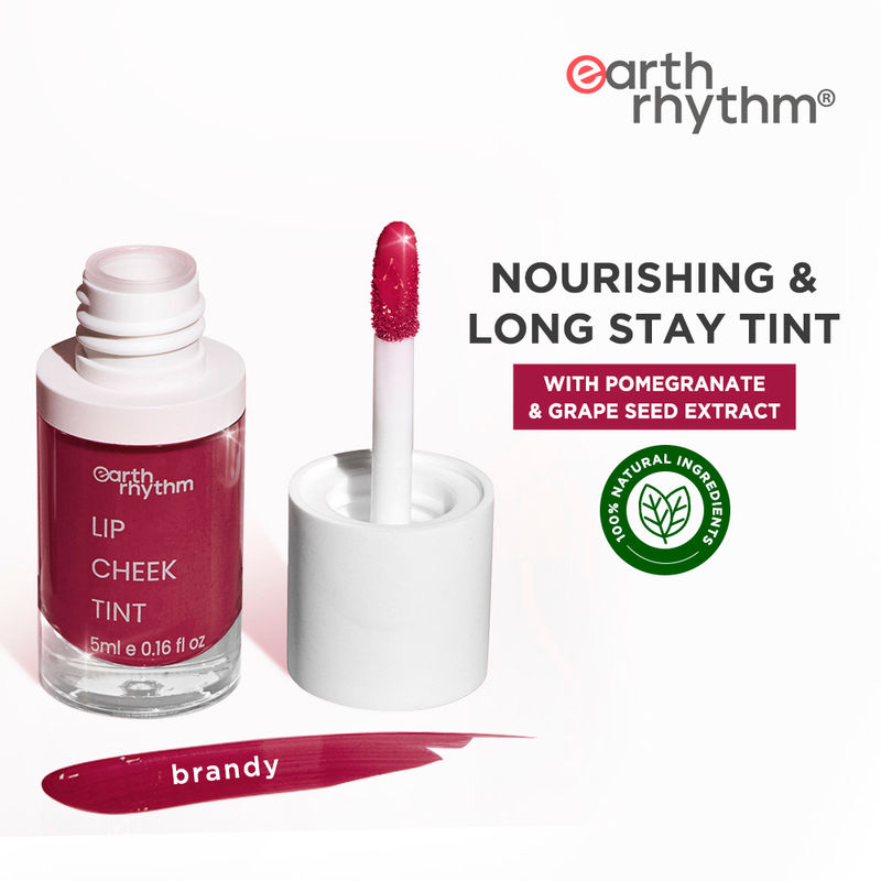 Earth Rhythm Lip & Cheek Tint - Brandy, Non-toxic Pigments, Long-stay and Everyday Wear