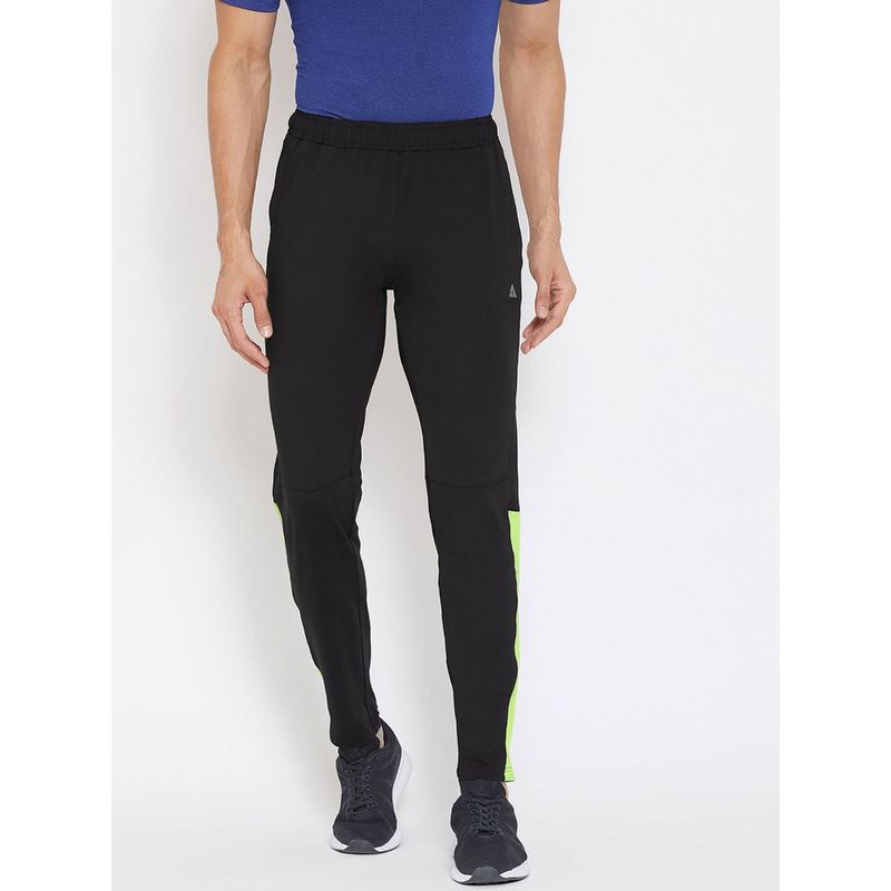 Athlisis Men Black Panelled Slim Fit Track Pants (2XL)