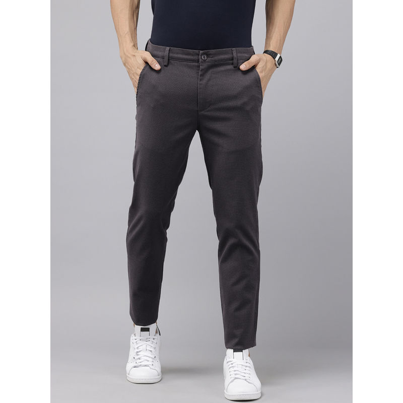 GENIPS Mens Navy Blue Cotton Trouser (30)
