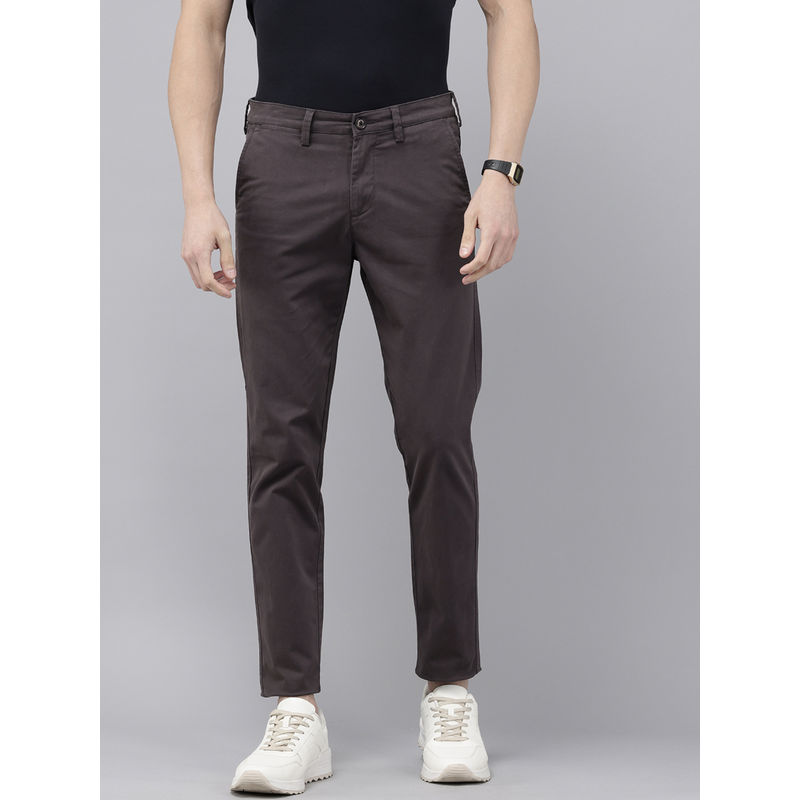 GENIPS Mens Charcoal Cotton Caribbean Slim Fit Trouser (30)