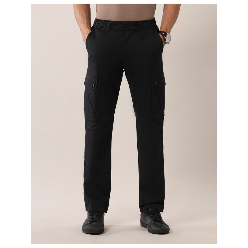 U.S. Polo Assn. Denim Co. Black Mid Rise Solid Straight Fit Cargo (38)