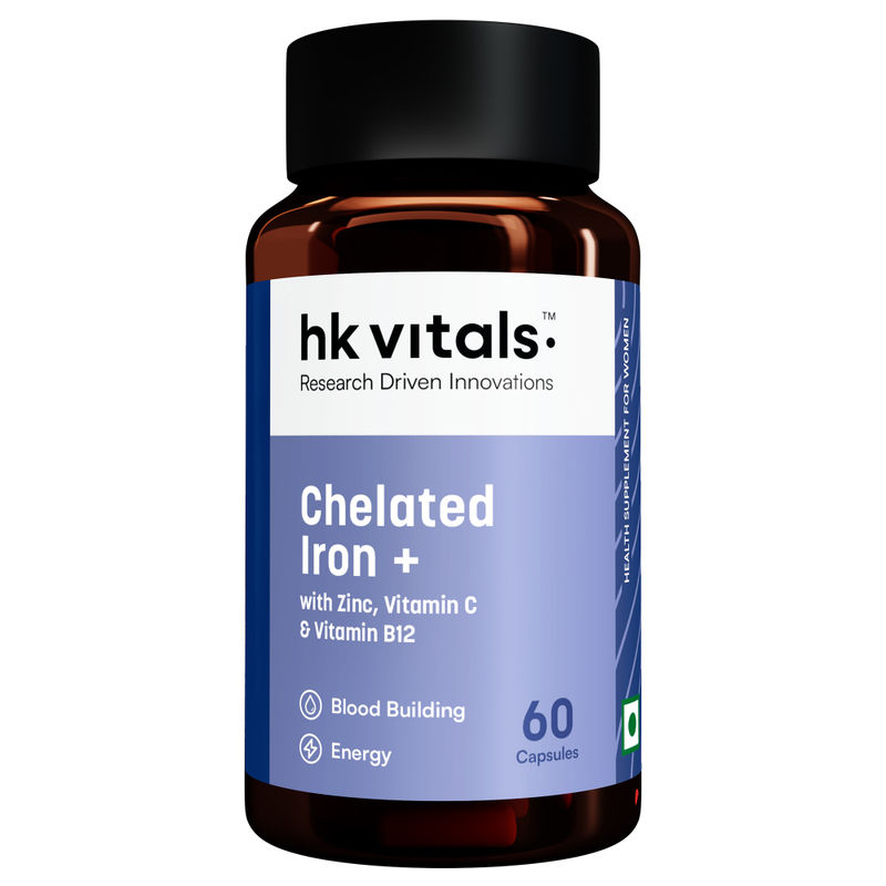 HK Vitals Chelated Iron + Supplement With Zinc, Vitamin C & Vitamin B12 Capsules