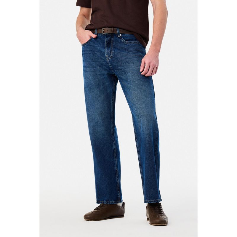 Snitch Blue Denim Straight Casual Jeans for Men (30)