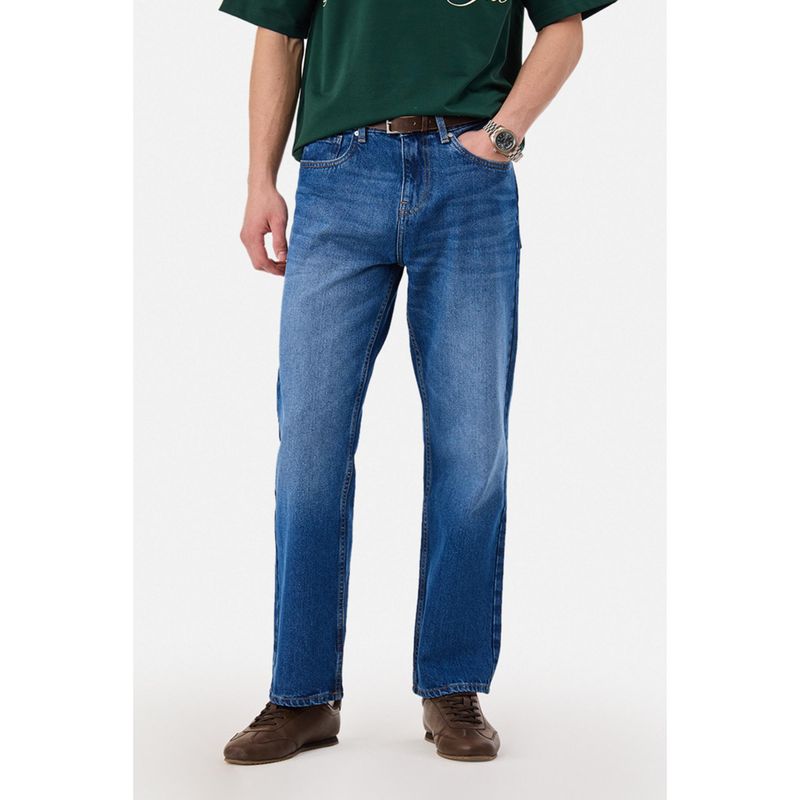 Snitch Blue Denim Straight Casual Jeans for Men (34)