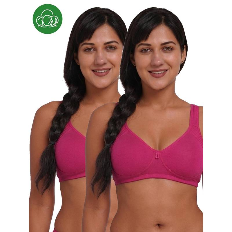 Inner Sense Organic Cotton Antimicrobial Seamless Side Support Bra (Pack of 2) (32B)