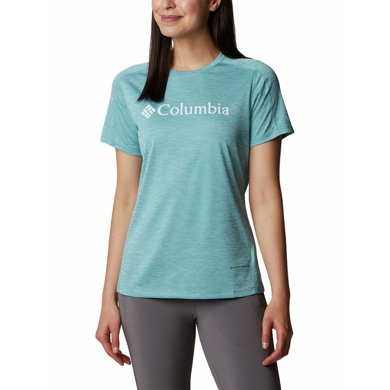 Buy Columbia Womens Blue Omni Freeze W Zero Rules Graphic Crew Tshirt