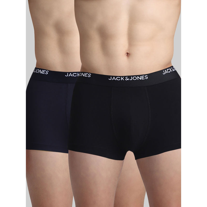 Jack & Jones Men Solid Multicolor Trunk (Pack of 2) (L)