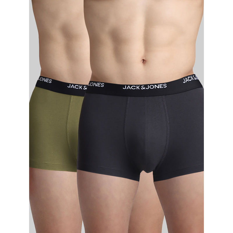 Jack & Jones Men Solid Multicolor Trunk (Pack of 2) (L)