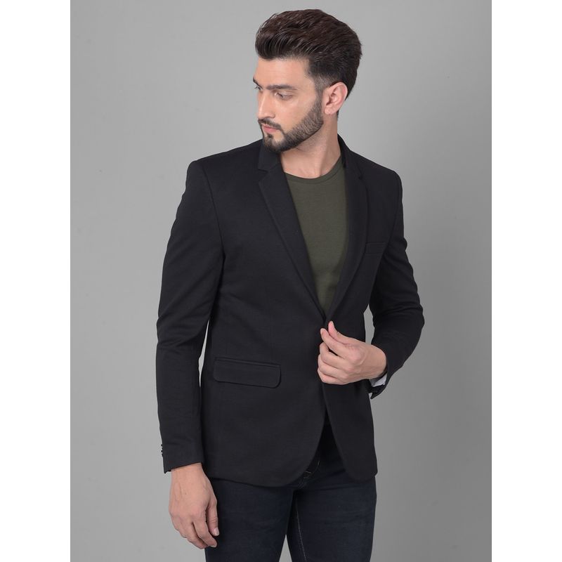 CRIMSOUNE CLUB Men Black Single Breasted Blazer (M)