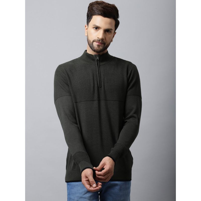 Cantabil Men Olive Sweater (L)