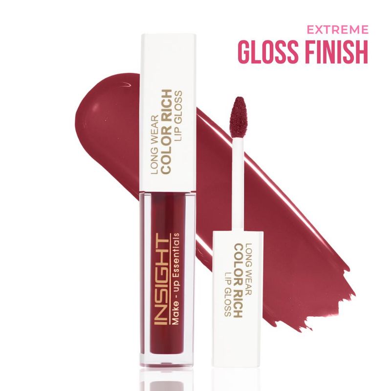 Insight Cosmetics Long Wear Color Rich Lip Gloss, Moisturising Long Wear Formula, Ultra Glossy Finish - Luxe