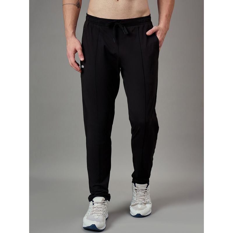 Dida Men Black Print Micro Spandex Trackpant (2XL)