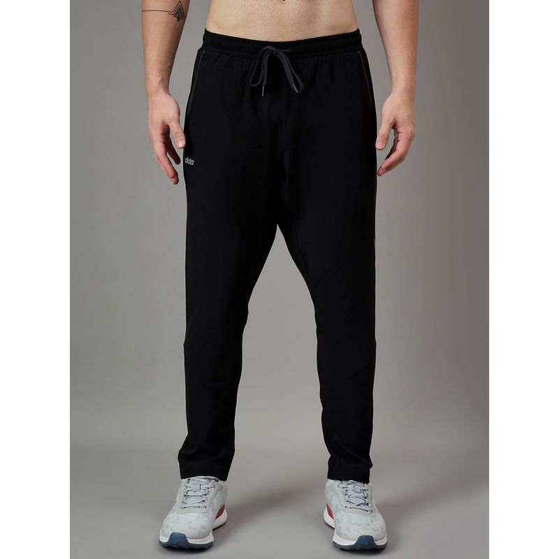 Dida Men Regular Fit Black Drawstring Waist Trackpant (M)