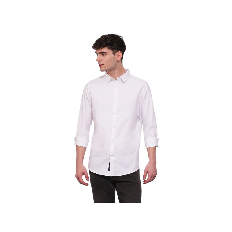 Being Human Men White Casual Slim Shirt (2XL)