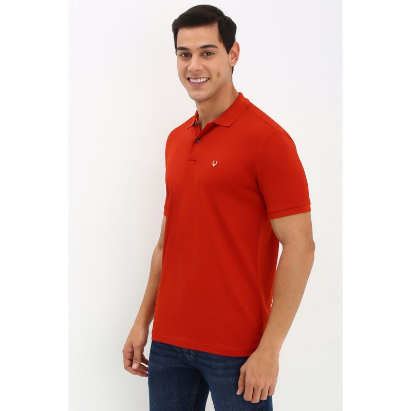 Allen Solly Men Red Solid Casual Polo T-Shirt (M)