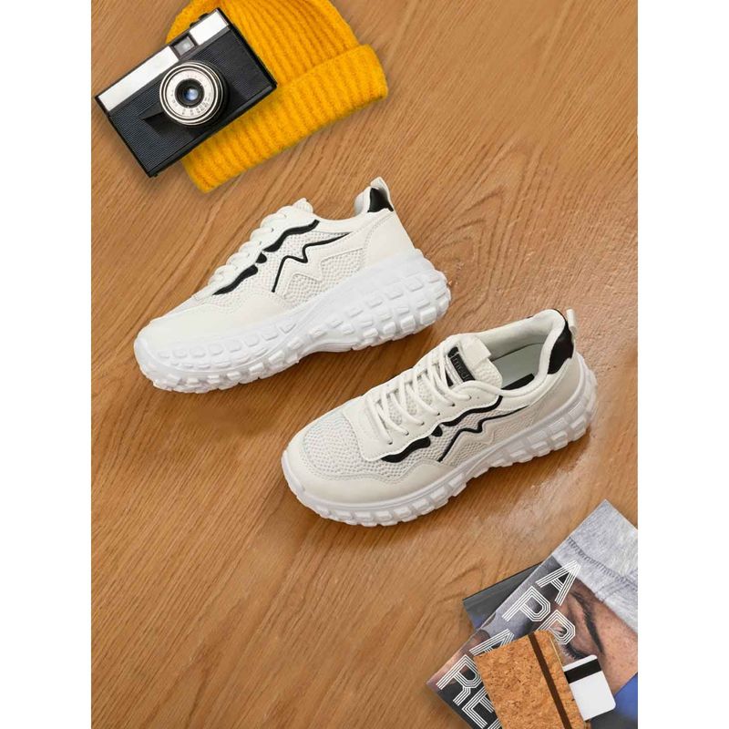 Jove Women White and Black Solid Casual Sneaker (EURO 38)