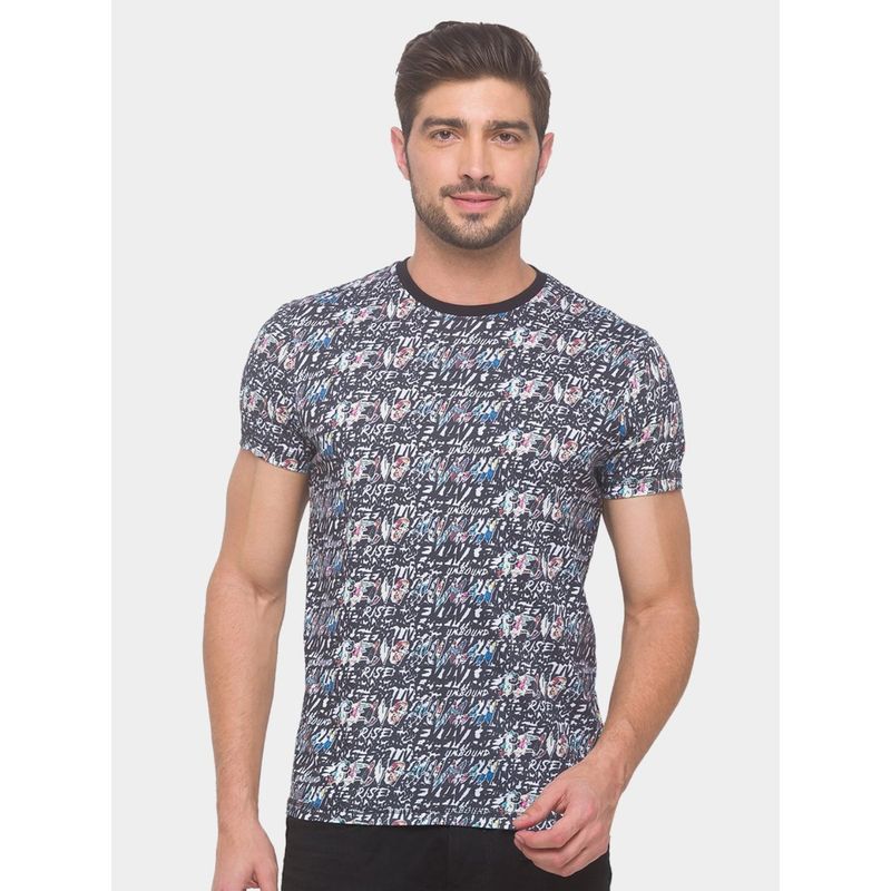 Being Human Men Printed Grey T-Shirt (L)