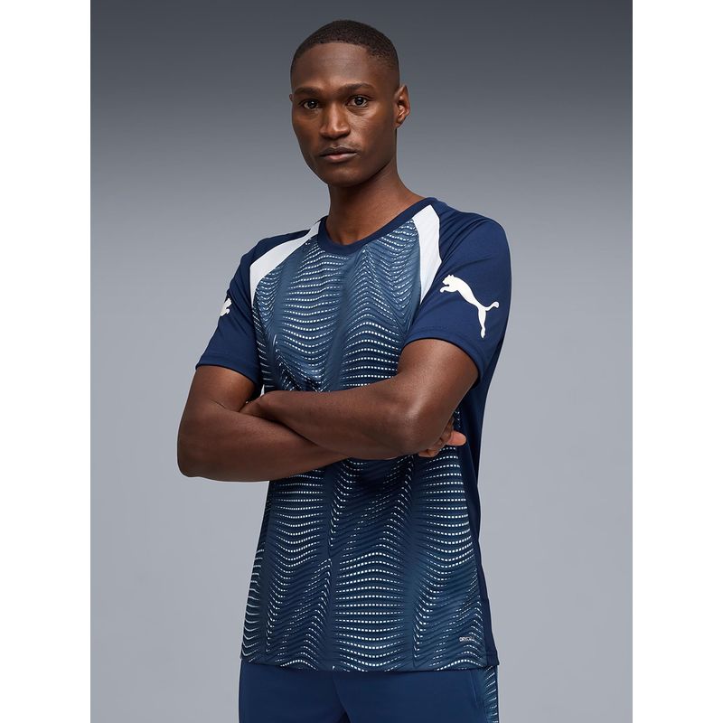 Puma Blue Polyester Half Sleeves T-Shirt (XS)
