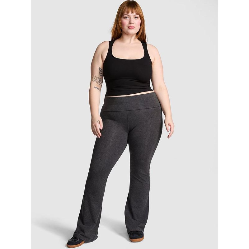 Victoria's Secret Charcoal All-Day Cotton Fold Over Flare Pants (XS)