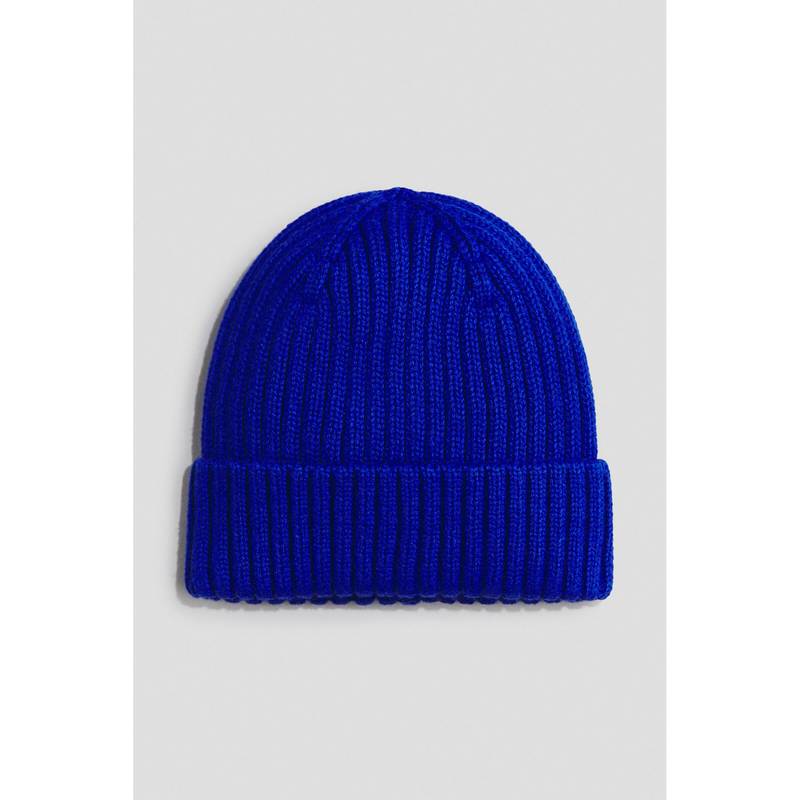 H&M Unisex Blue Ribbed Beanie (2-6 Months)