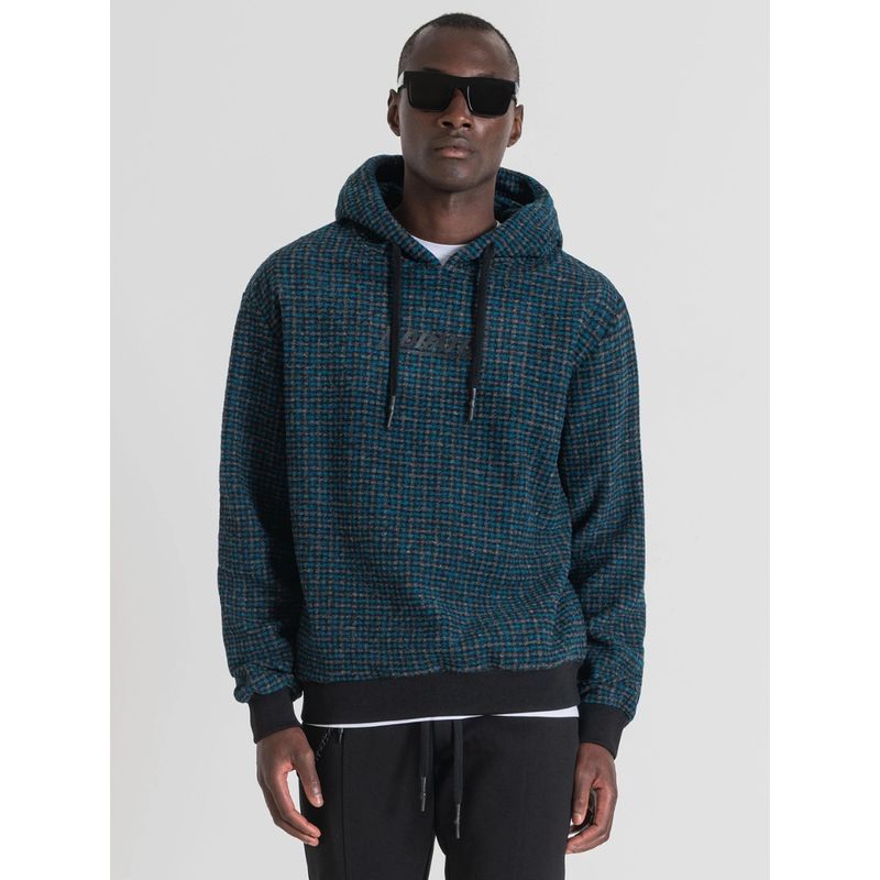 Antony Morato Hoodie Regular Fit In Knit Wool Blend Fabric with Rubber Injection Logo Print (L)