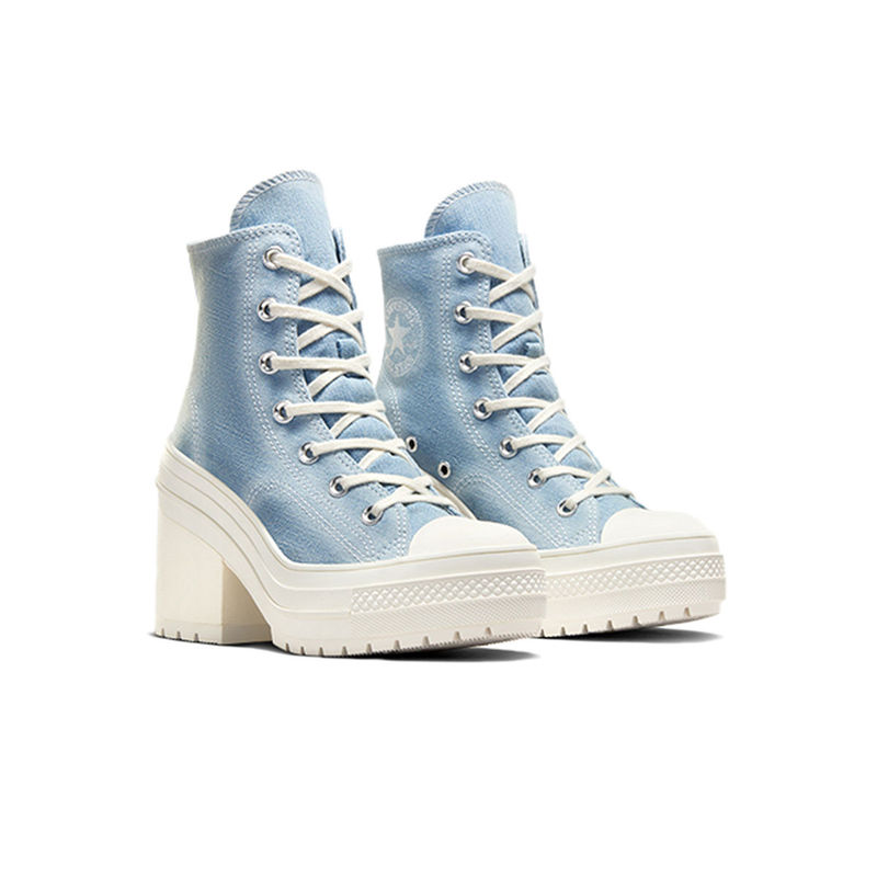 Converse Unisex Chuck 70 De Luxe Heel Platform Denim High Top Sneakers (UK 6)