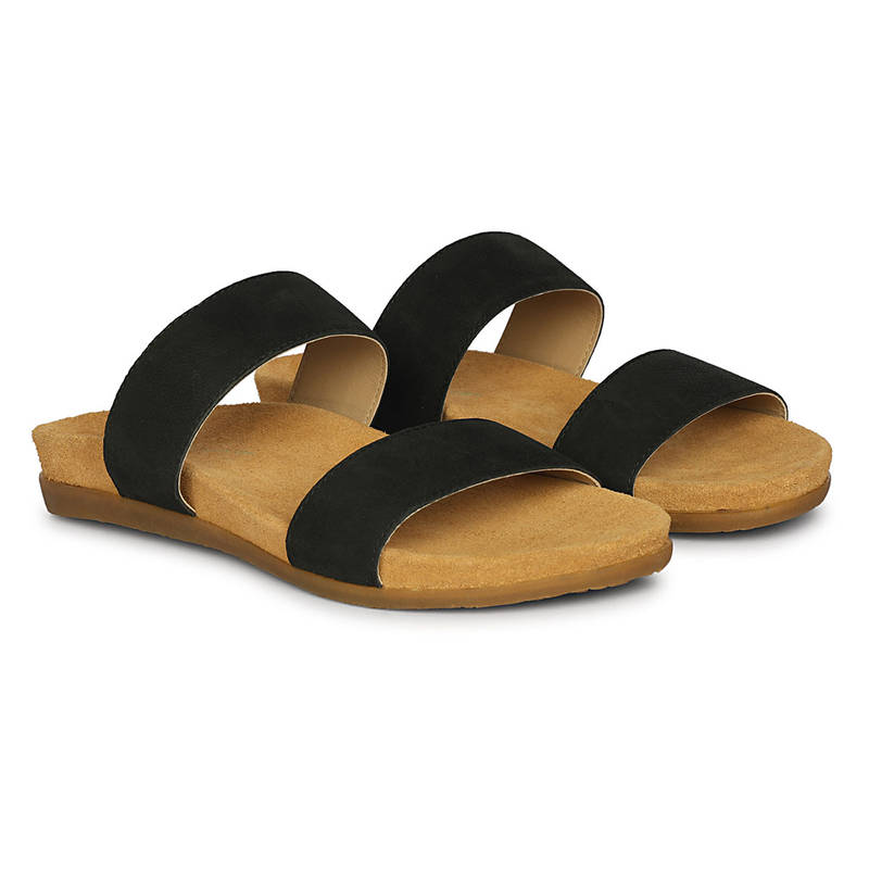 El Naturalista Womens Slip On Black Sandals (EURO 36)