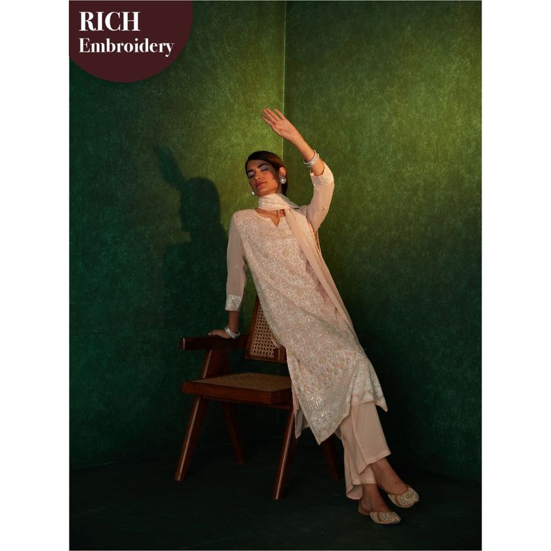 Peach Kurta Imported Aligadhi