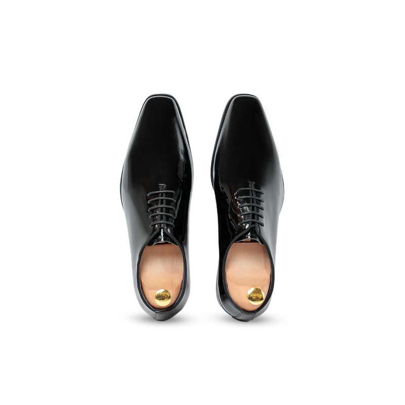 Vantier Shoes Black Gabriel Oxford Classic Patent Shoes (UK 5)