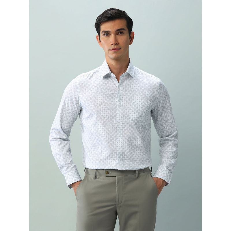 Arrow Geometric Blue Full Sleeves Collar Neck Shirt (40)