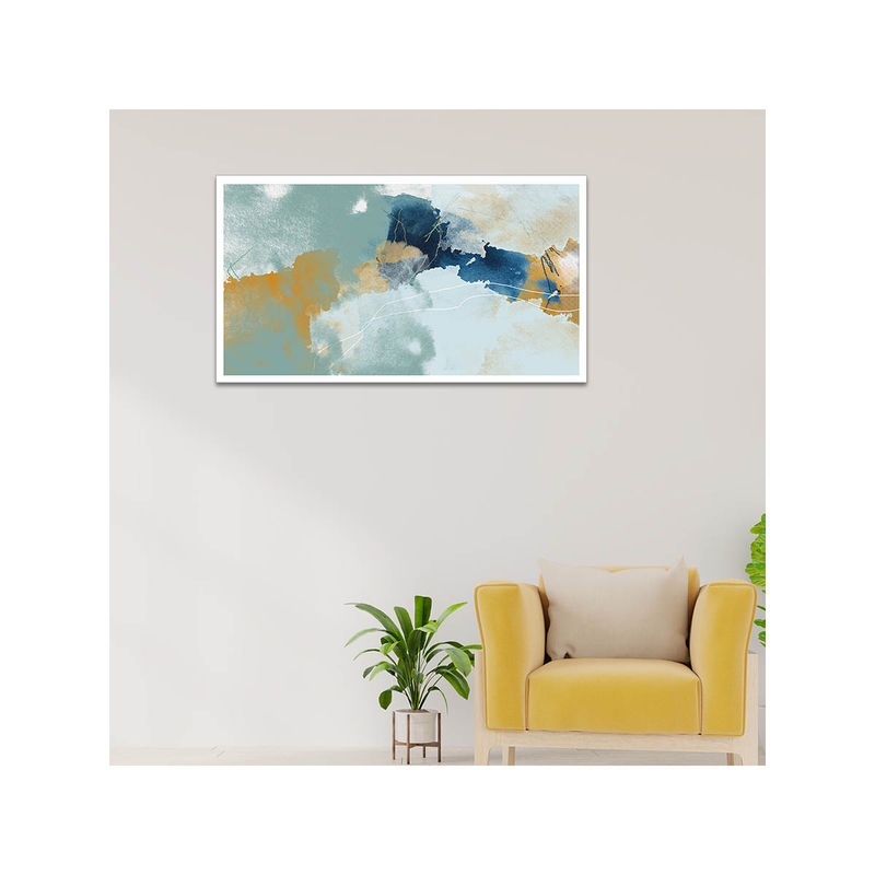 Dekorstation Abstract Art Print Colorful Cloud Floating Canvas Wall Painting (12x24 inches)