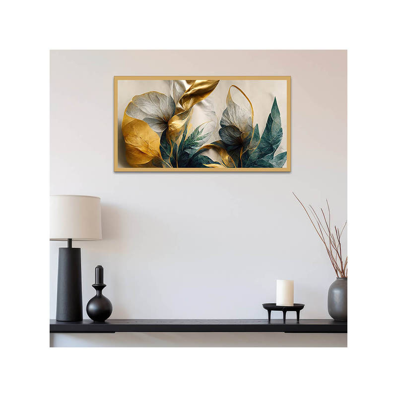 Dekorstation Elegant Flower Floating Canvas Wall Painting (12x24 inches)