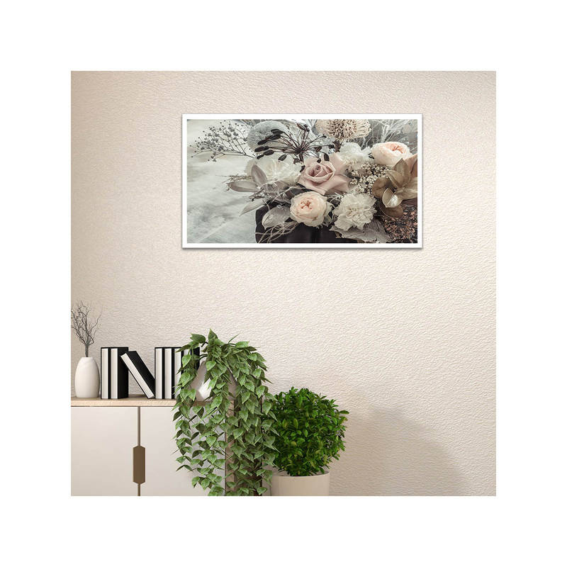 Dekorstation Beautiful Fresh Flowers Floating Canvas Wall Painting (12x24 inches)