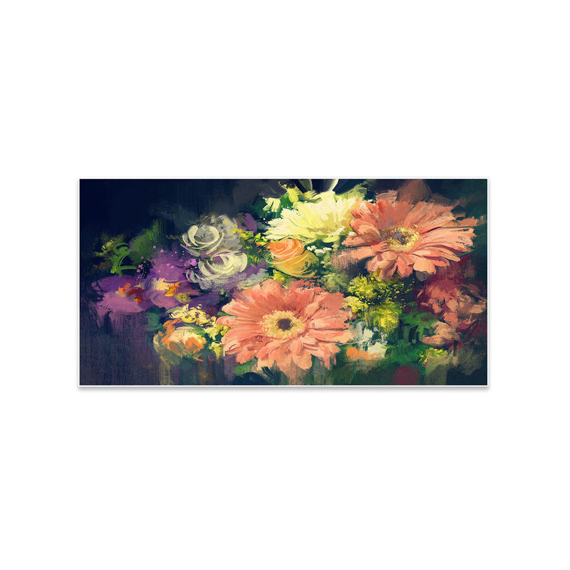 Dekorstation Beautiful Flowers Bouquet Floating Canvas Wall Painting (12x24 inches)