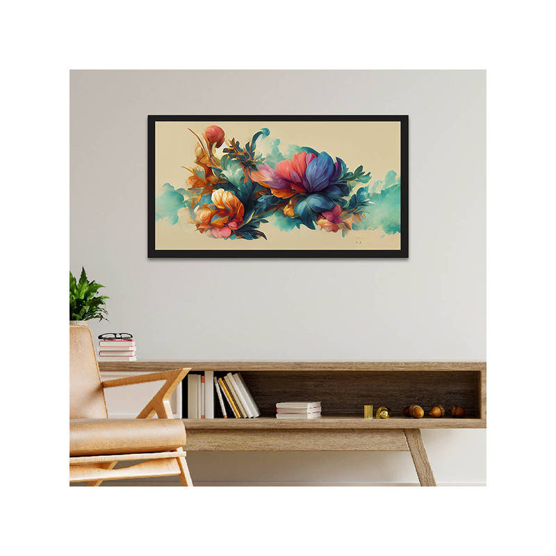 Dekorstation Floral Floating Canvas Wall Painting (12x24 inches)