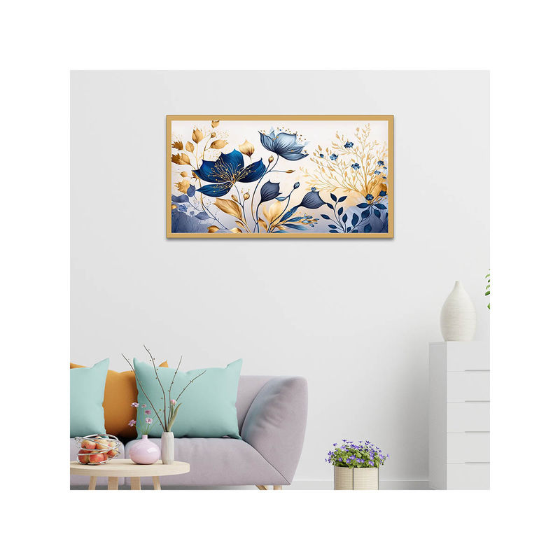 Dekorstation Canvas Beautiful Flowers Art Print Floating Canvas Wall Painting (12x24 inches)