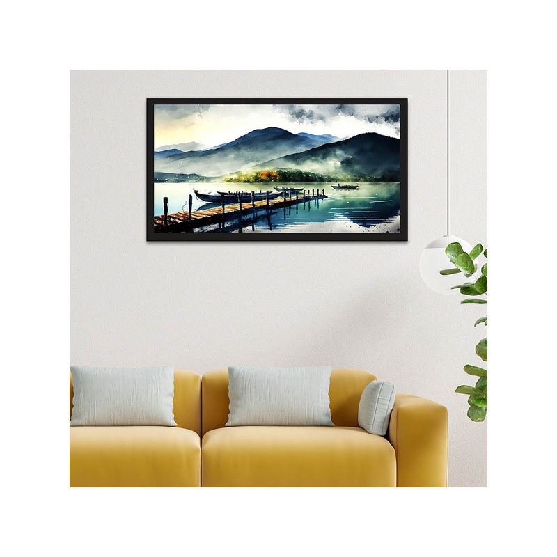 Dekorstation Digital Landscape Nature Scenery Floating Canvas Wall Painting (12x24 inches)