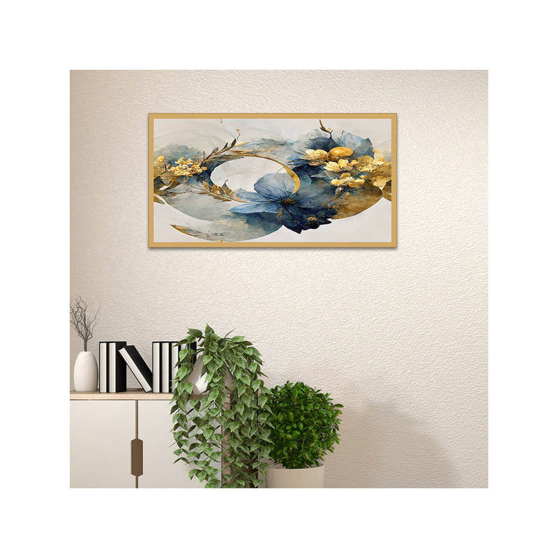 Dekorstation 3D Illustration Elegant Flowers Floating Canvas Wall Painting (12x24 inches)