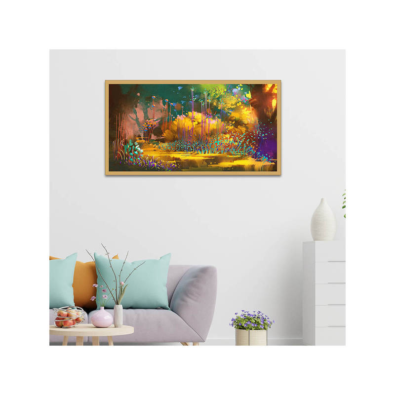 Dekorstation Fantasy Forest Nature Scenery Floating Canvas Wall Painting (12x24 inches)