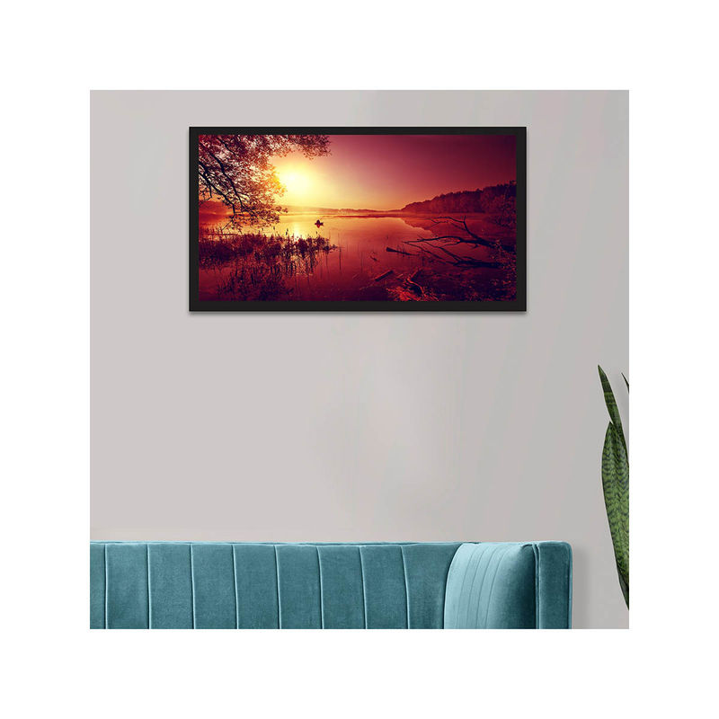 Dekorstation Nature Sunrise Canvas Wall Painting (12x24 inches)
