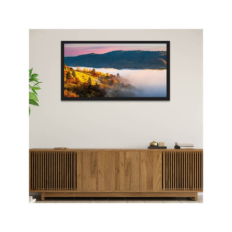 Dekorstation Colorful Trees Mountain Modern Art Canvas Wall Painting (12x24 inches)