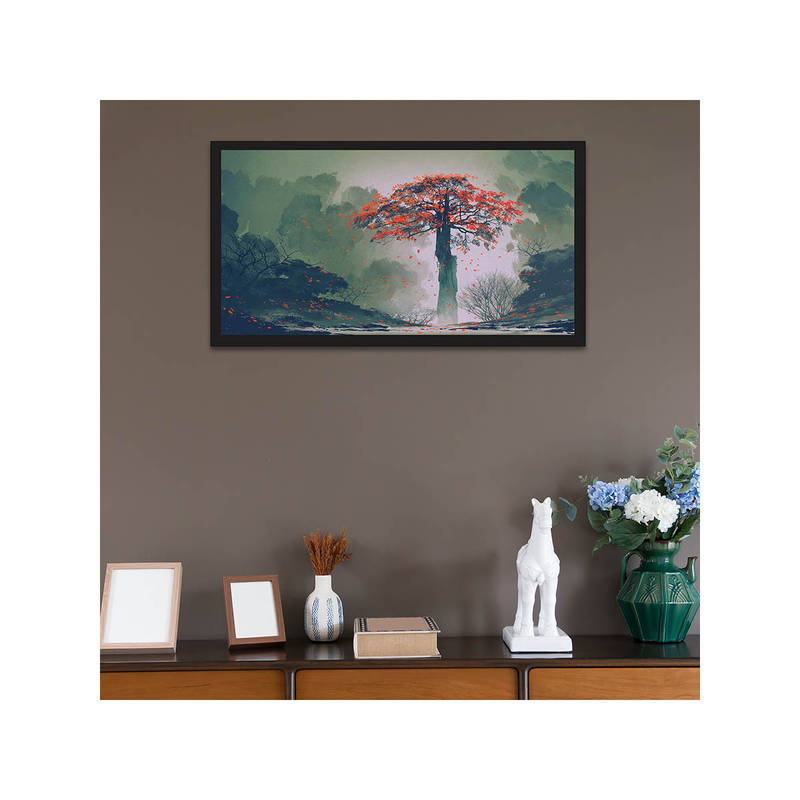 Dekorstation Autumn Season Nature Scenery Floating Canvas Wall Painting (12x24 inches)