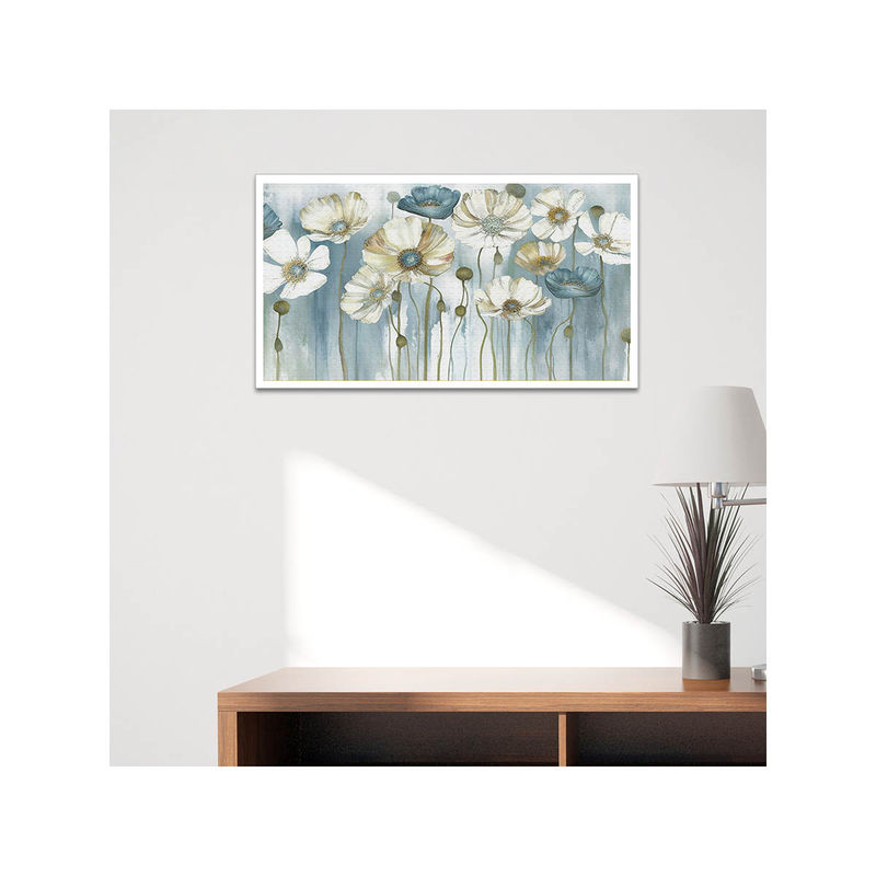 Dekorstation Beautiful Flower Floating Floral Canvas Wall Painting (12x24 inches)