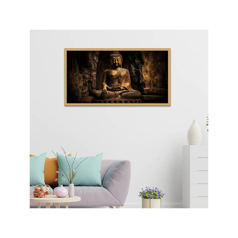 Dekorstation Meditating Gautam Budha Canvas Wall Painting (12x24 inches)