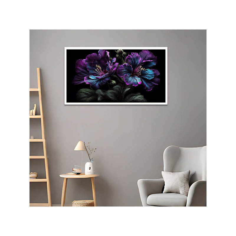Dekorstation Digital Elegant Flower Canvas Wall Painting (12x24 inches)