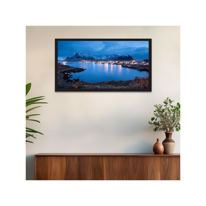 Dekorstation Beautiful Lofoten Islands Winter Canvas Wall Painting (12x24 inches)