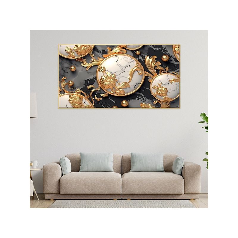 Dekorstation 3D Flowers Art Canvas Wall Painting (12x24 inches)